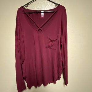 Criss Cross Detail Slouchy Top